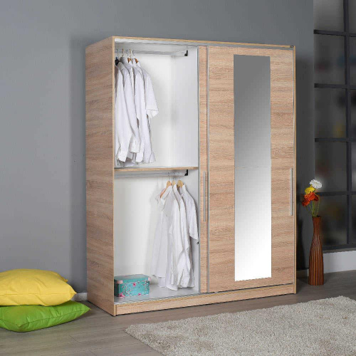 Adore Wide Wardrobe w/ Sliding Doors & Mirror